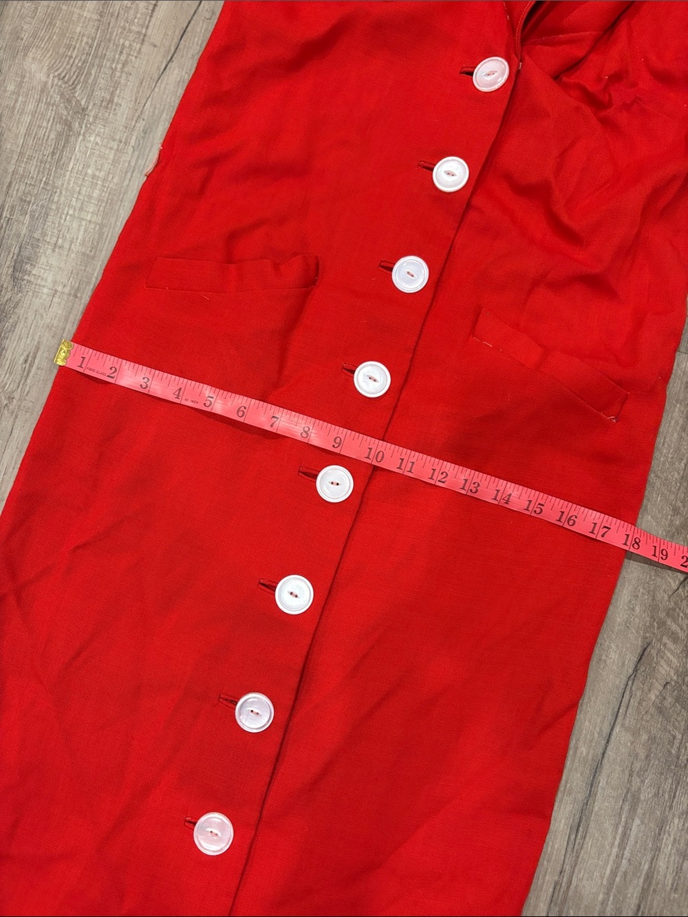 LAST CALL Vintage Red Button-Front Dress with White Polka-Dot Collar - Picture 8 of 9